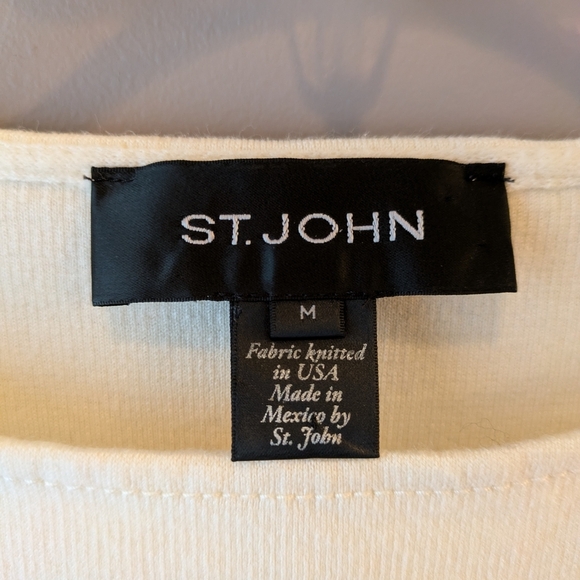 St. John Cream Wool Blend Knit Top M - Picture 4 of 10